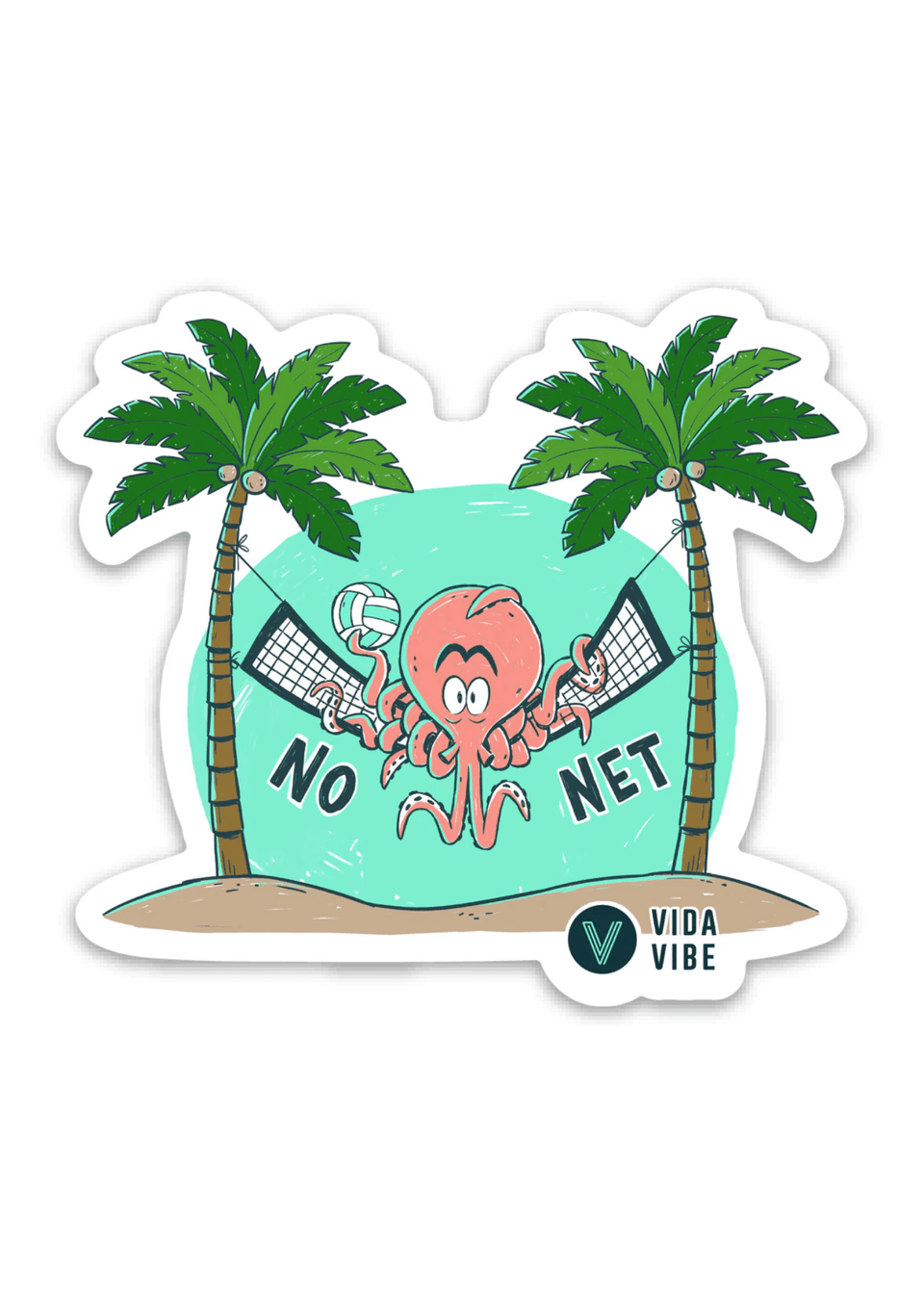 No Net Volleyball Sticker